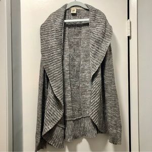 ROXY Grey Open Front Cotton Cardigan - Size Small
